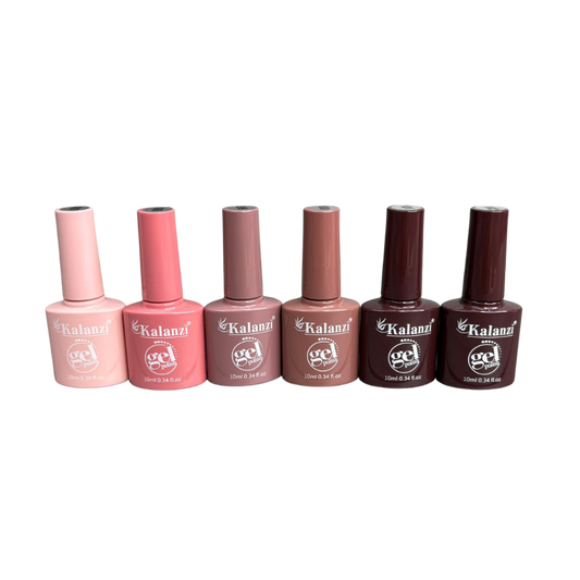 Gel Polish Kalanzi 10 ml Gama Rosa Nude y Vino – 6 Tonos para Uñas - Gamas - Elegans Nails