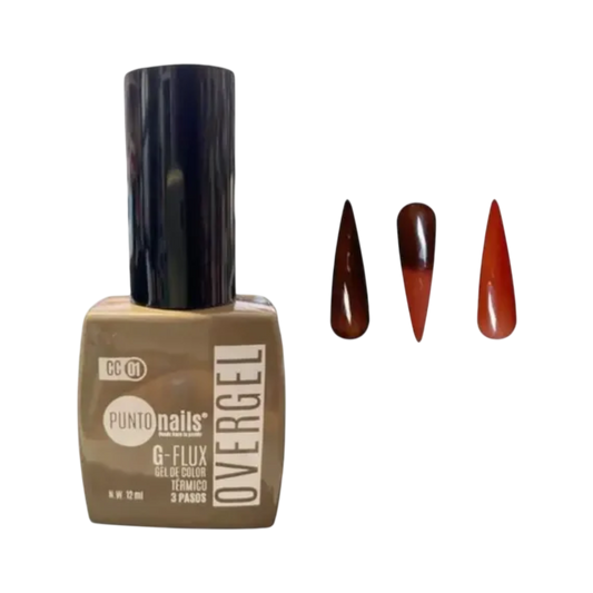 Overgel CC01 Ámbar Volcánico Térmico – Punto Nails 12ml - Gel - Elegans Nails