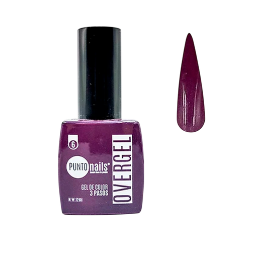 Overgel #6 Vino Ciruela – Punto Nails 12 ml - Gel - Elegans Nails