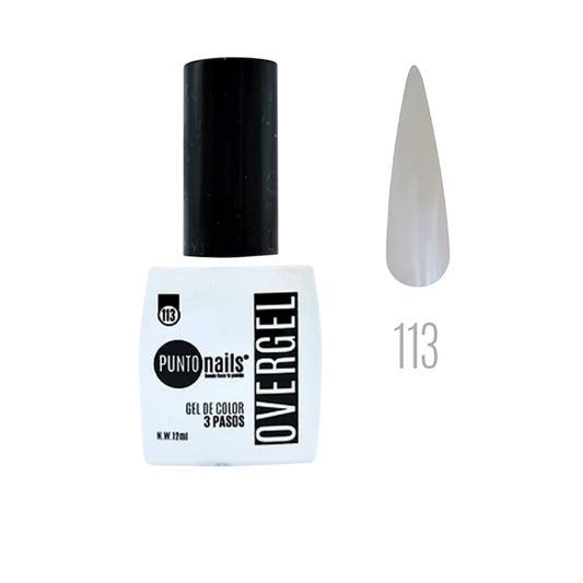 Overgel #113 Blanco Nácar – Punto Nails 12 ml - Gel - Elegans Nails