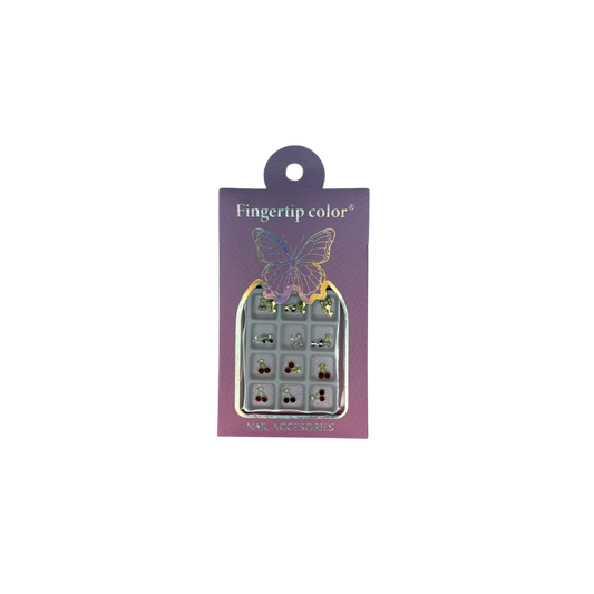 Dijes de Cereza para Uñas Nail Art 3D – Charms Metálicos con Cristales Decorativos - Decoraciones - Elegans Nails
