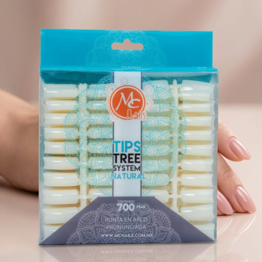 Tips Cristal para Uñas MC Nails Tree System 700 Piezas Punta en Arco Pronunciada - Tips - Elegans Nails
