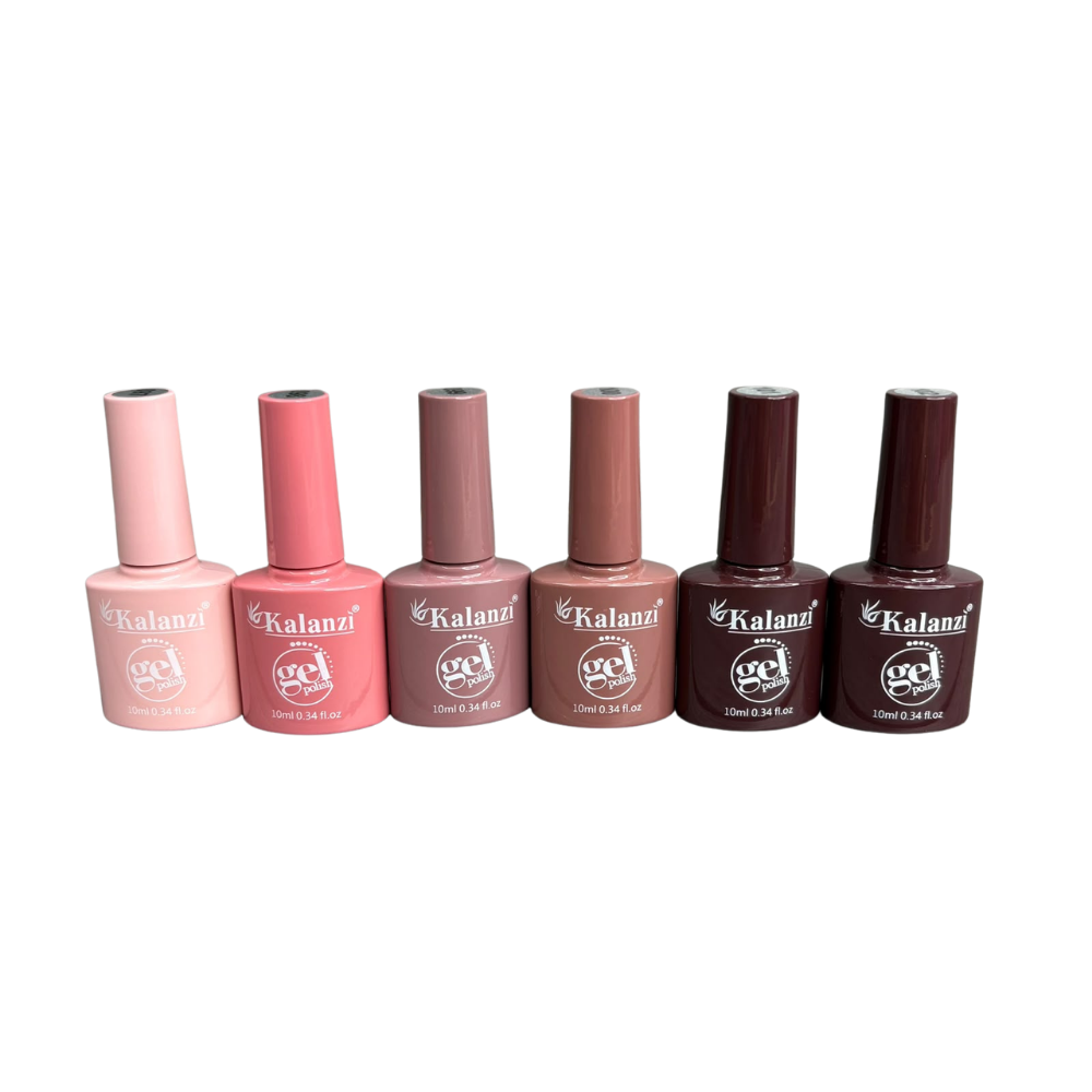 Gel Polish Kalanzi 10 ml Gama Rosa Nude y Vino – 6 Tonos para Uñas - Gamas - Elegans Nails