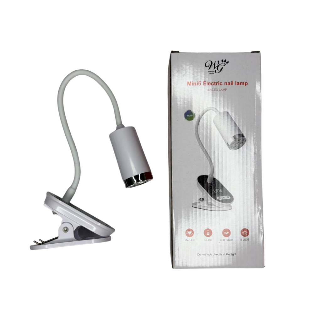 Lámpara UV LED Mini para Uñas con Clip Flexible Recargable 9W | Secador de Gel Profesional - Lámparas - Elegans Nails