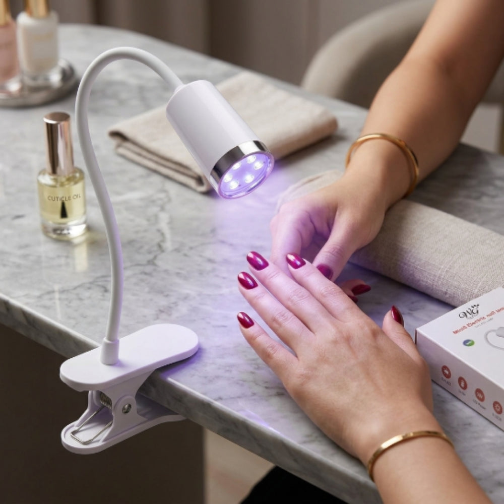 Lámpara UV LED Mini para Uñas con Clip Flexible Recargable 9W | Secador de Gel Profesional - Lámparas - Elegans Nails