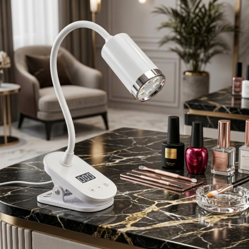 Lámpara UV LED Mini para Uñas con Clip Flexible Recargable 9W | Secador de Gel Profesional - Lámparas - Elegans Nails