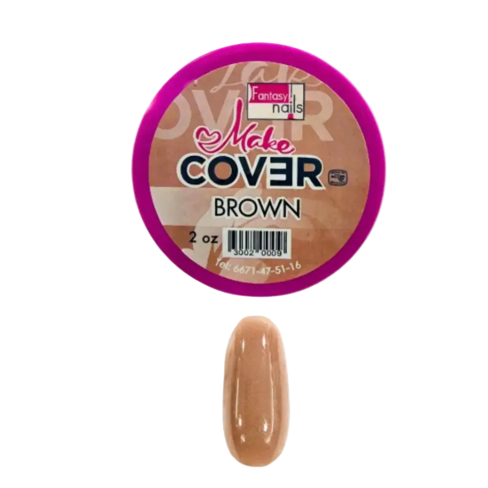 Uñas Acrilico Make Cover Brown 2 oz Fantasy Nails - Acrílico - Elegans Nails