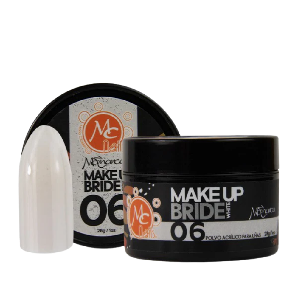 Polvo Acrílico Blanco Monarca Makeup Bride White #6 MC Nails 1 oz - Acrílico - Elegans Nails