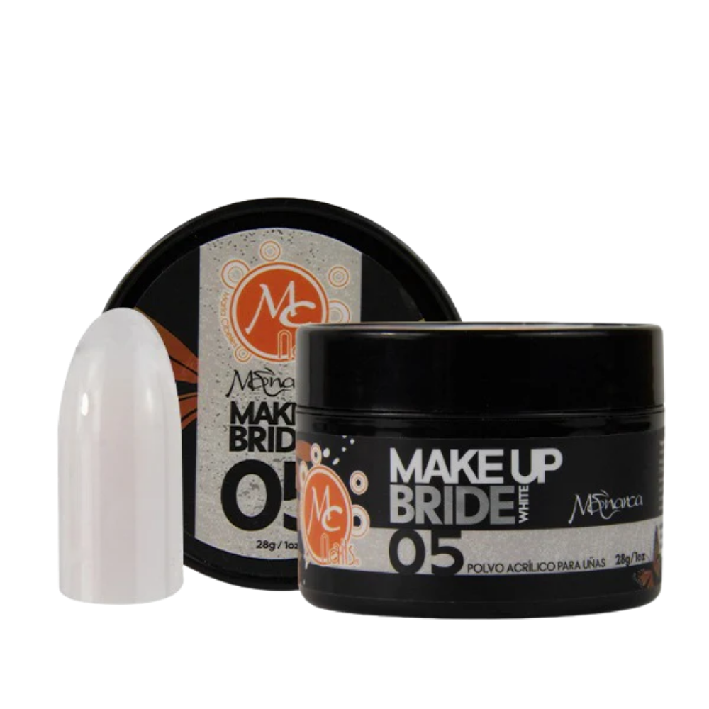 Polvo Acrílico Blanco Monarca Makeup Bride White #5 MC Nails 1 oz - Acrílico - Elegans Nails