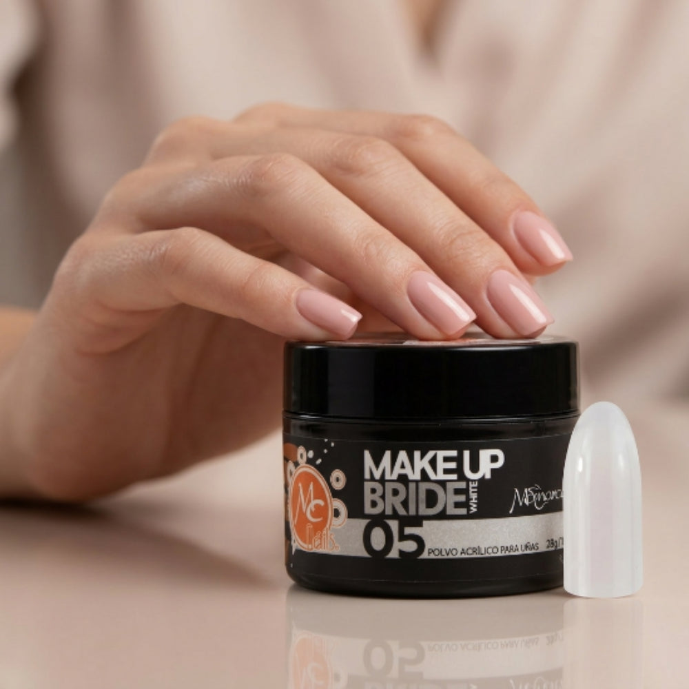 Polvo Acrílico Blanco Monarca Makeup Bride White #5 MC Nails 1 oz - Acrílico - Elegans Nails