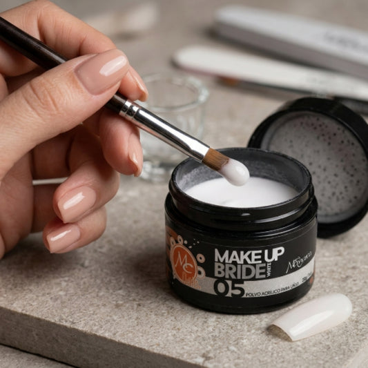 Polvo Acrílico Blanco Monarca Makeup Bride White #5 MC Nails 1 oz - Acrílico - Elegans Nails