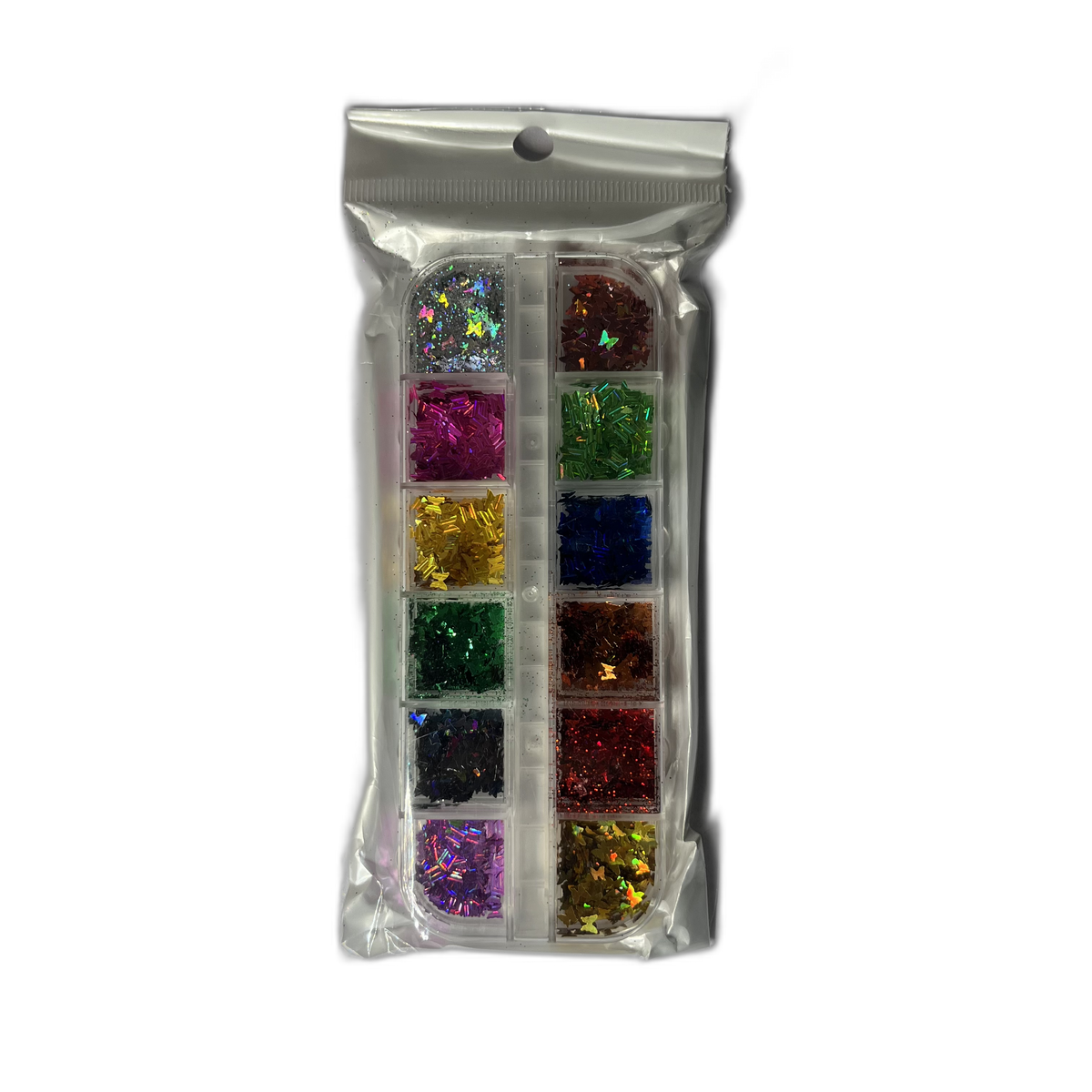 SM ACETATO MARIPOSA HOLOGRAFICO 12 COLORES - Decoraciones - Elegans Nails