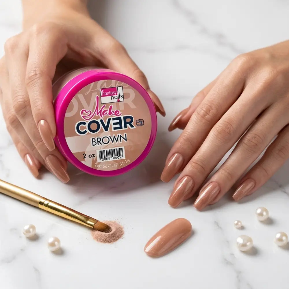 Uñas Acrilico Make Cover Brown 2 oz Fantasy Nails - Acrílico - Elegans Nails