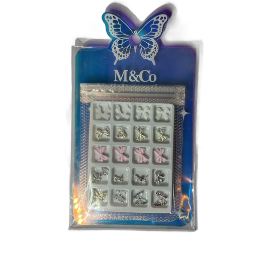 Charms Moños y Mariposas Set 20pz – M&Co - Decoraciones - Elegans Nails