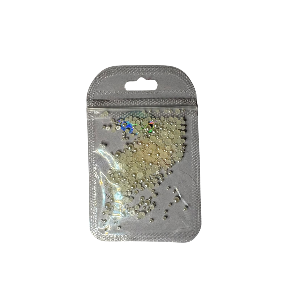 Perlas Redondas Beige Set – Nail Art - Decoraciones - Elegans Nails
