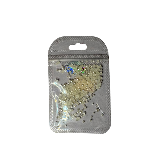 Perlas Redondas Beige Set – Nail Art - Decoraciones - Elegans Nails