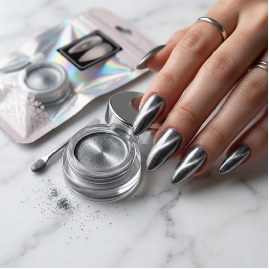 Efecto Ojo de Gato Plateado para Uñas – Polvo Magnético Nail Art - Efectos - Elegans Nails