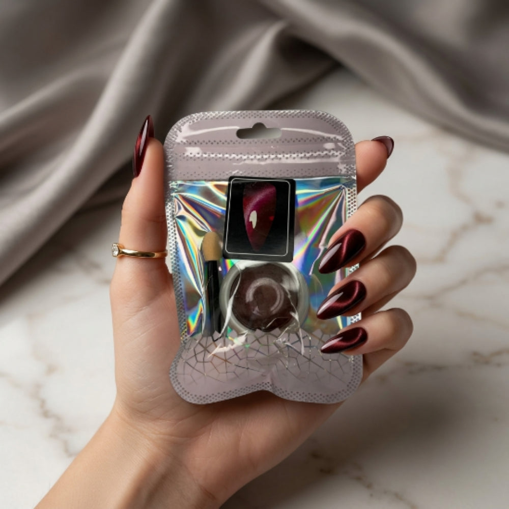 Efecto Ojo de Gato Vino para Uñas – Polvo Magnético Nail Art - Efectos - Elegans Nails