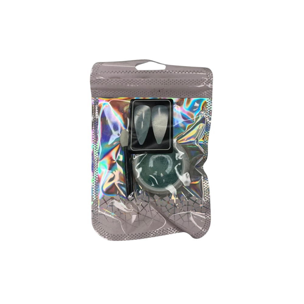 Efecto Ojo de Gato Verde para Uñas – Pigmento Cat Eye Magnético con Aplicador Nail Art Profesional - Efectos - Elegans Nails