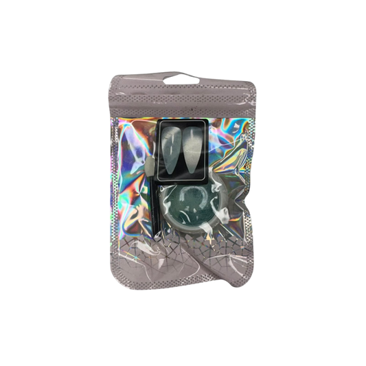 Efecto Ojo de Gato Verde para Uñas – Pigmento Cat Eye Magnético con Aplicador Nail Art Profesional - Efectos - Elegans Nails