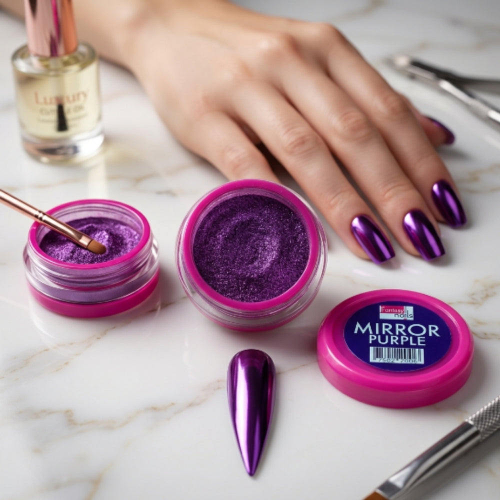 Efecto Espejo Morado Fantasy Nails Mirror Purple – Efecto Cromado para Uñas Profesional - Efectos - Elegans Nails