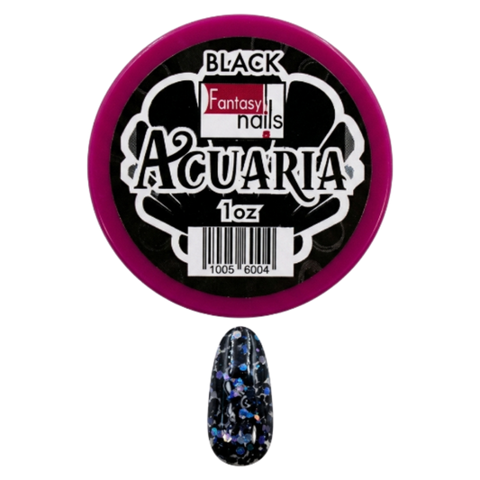 Acrílico Uñas Acuaria Black Fantasy Nails 1 oz con Glitter - Acrílico - Elegans Nails