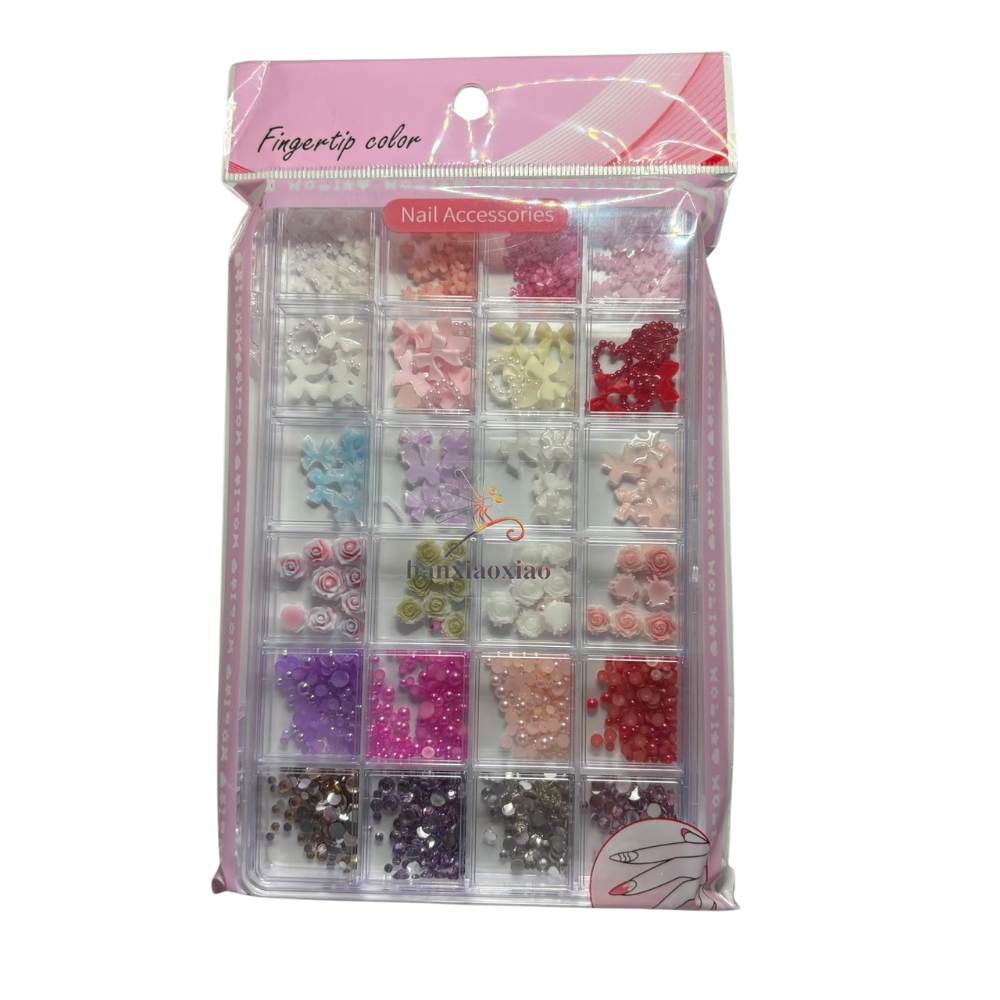 Moño Decorativo con Flor para Uñas hanxiaoxiao - Decoraciones - Elegans Nails