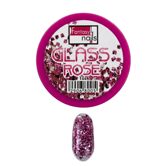 Acrílico Uñas Glass Rose Gold Fantasy Nails 1 oz con Glitter - Acrílico - Elegans Nails