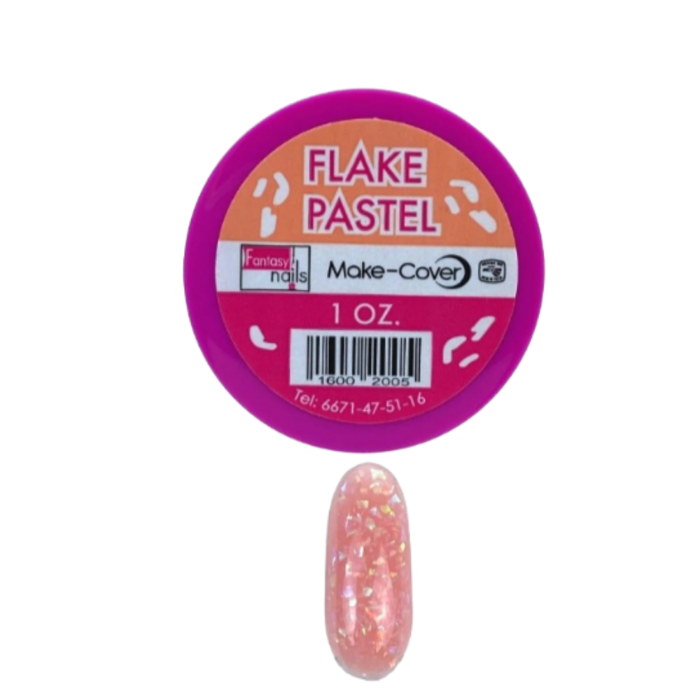 Acrílico Flake Pastel Make-Cover 1 oz para Uñas con Efecto Hojuelas - Acrílico - Elegans Nails