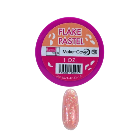 Acrílico Flake Pastel Make-Cover 1 oz para Uñas con Efecto Hojuelas - Acrílico - Elegans Nails