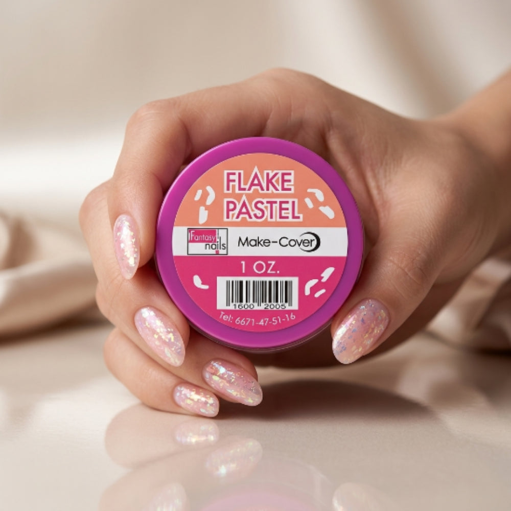 Acrílico Flake Pastel Make-Cover 1 oz para Uñas con Efecto Hojuelas - Acrílico - Elegans Nails