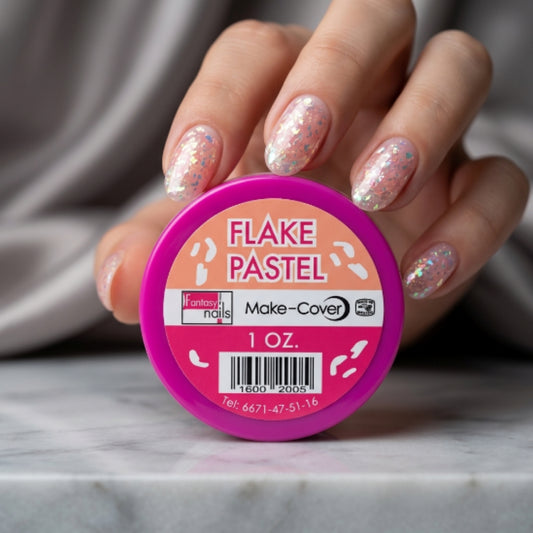 Acrílico Flake Pastel Make-Cover 1 oz para Uñas con Efecto Hojuelas - Acrílico - Elegans Nails