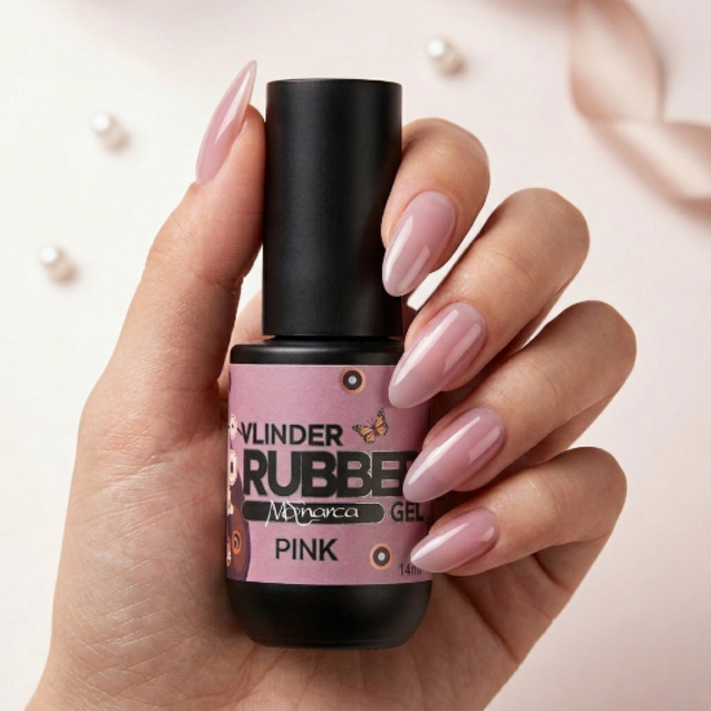 Gel Rubber MONARCA VLINDER ROSA 14ML - Gel Rubber - Elegans Nails