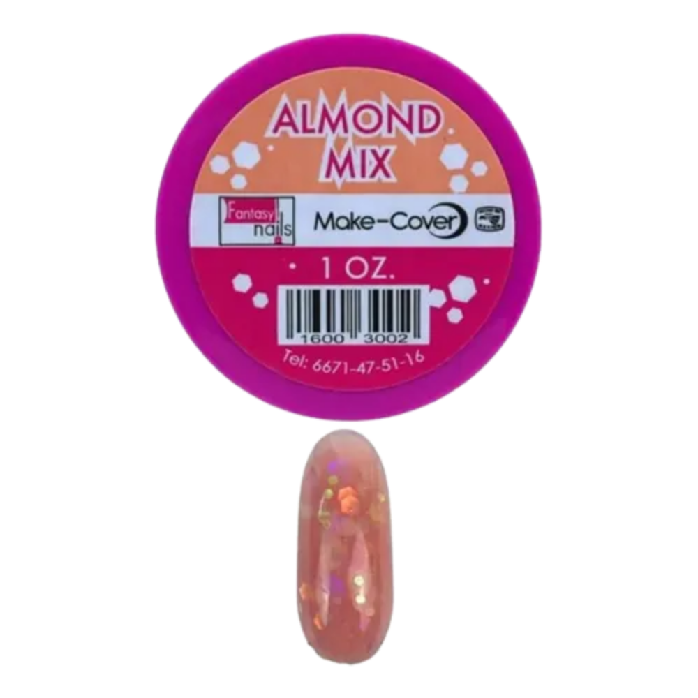 Acrílico Almond Mix Make Cover Fantasy Nails 1 oz para Uñas con Efecto Almond e Iridiscencia - Acrílico - Elegans Nails