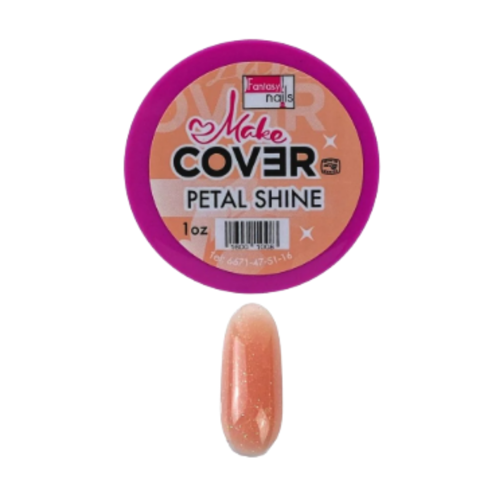 Acrílico Make Cover Petal Shine Fantasy Nails 1 oz para Uñas con Brillo Rosado - Acrílico - Elegans Nails