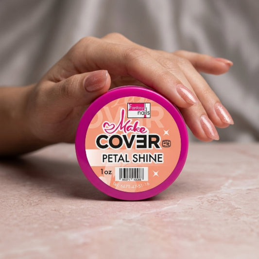 Acrílico Make Cover Petal Shine Fantasy Nails 1 oz para Uñas con Brillo Rosado - Acrílico - Elegans Nails