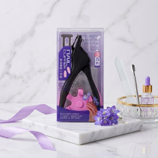 Corta Tips Profesional con Medidor Ajustable y 3 Cuchillas de Repuesto para Uñas Acrílicas, Gel y Soft Gel - Corta Tips