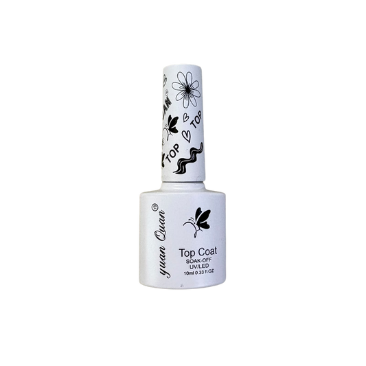 Top Coat Yuan Quan Soak-Off UV/LED 10 ml – Sellador para Esmalte Gel Profesional - Top Coat - Elegans Nails