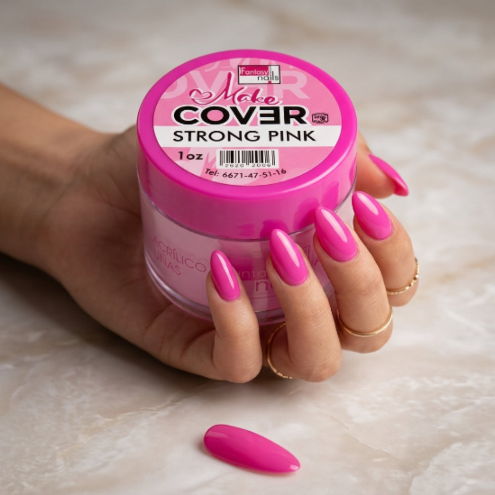 Acrílico Uñas Make Cover Strong Pink Fantasy Nails 1 oz Rosa Intenso - Acrílico - Elegans Nails