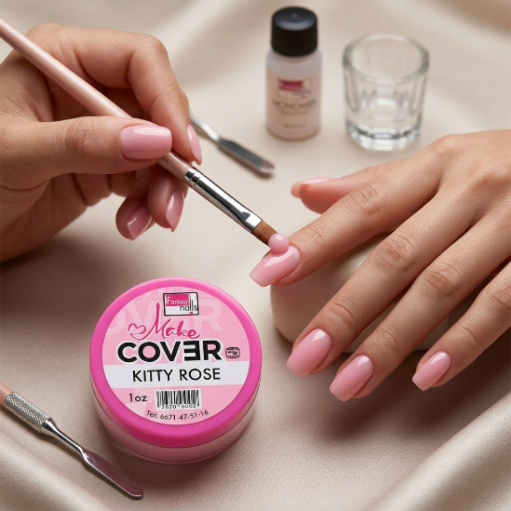 Acrílico Uñas Make Cover Kitty Rose Fantasy Nails 1 oz Rosa Suave - Acrílico - Elegans Nails