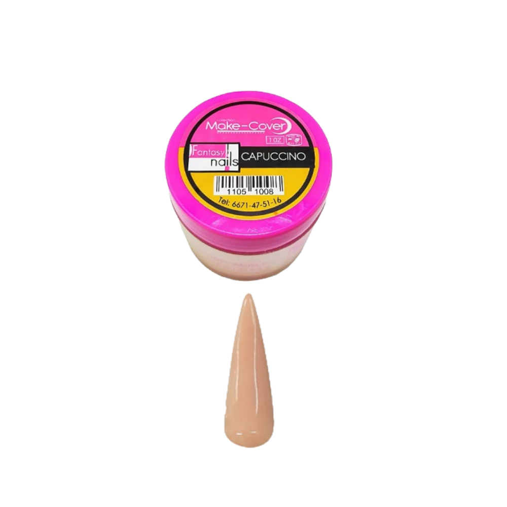 Acrílico Make Cover Capuccino Fantasy Nails 1 oz para Uñas Tono Nude Cappuccino - Acrílico - Elegans Nails