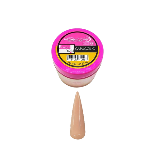 Acrílico Make Cover Capuccino Fantasy Nails 1 oz para Uñas Tono Nude Cappuccino - Acrílico - Elegans Nails