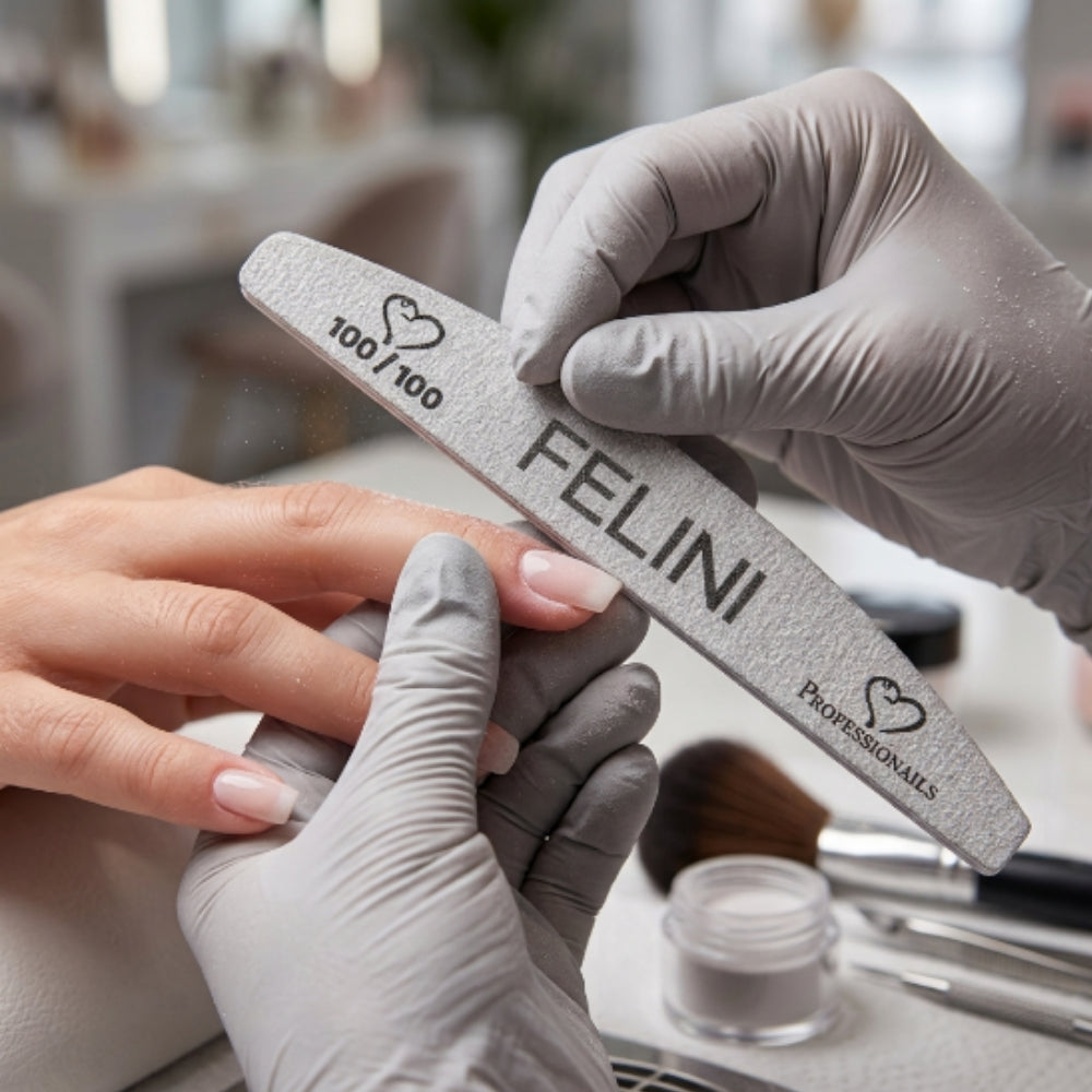 Lima Profesional Felini 100/100 para Uñas Acrílicas, Gel y Soft Gel - Limas - Elegans Nails