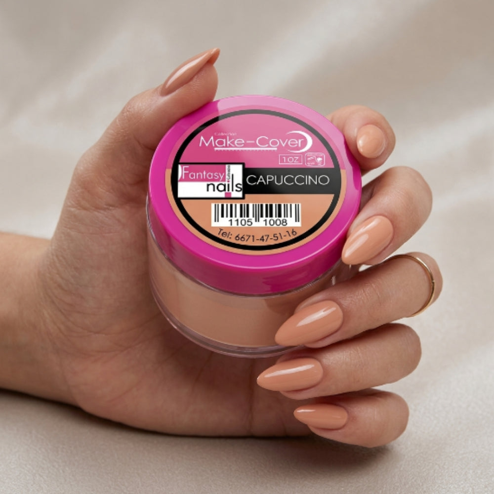 Acrílico Make Cover Capuccino Fantasy Nails 1 oz para Uñas Tono Nude Cappuccino - Acrílico - Elegans Nails