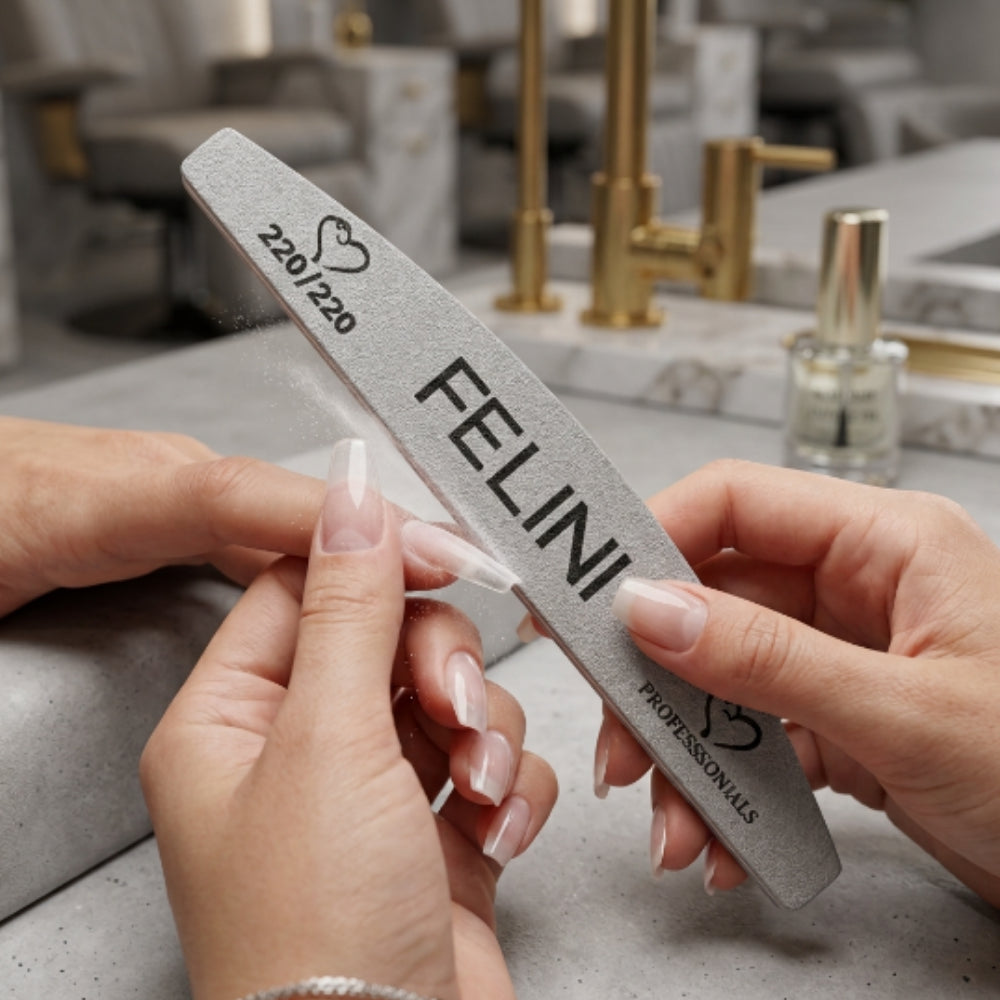 Lima Profesional Felini 220/220 para Uñas Acrílicas, Gel y Soft Gel - Limas - Elegans Nails