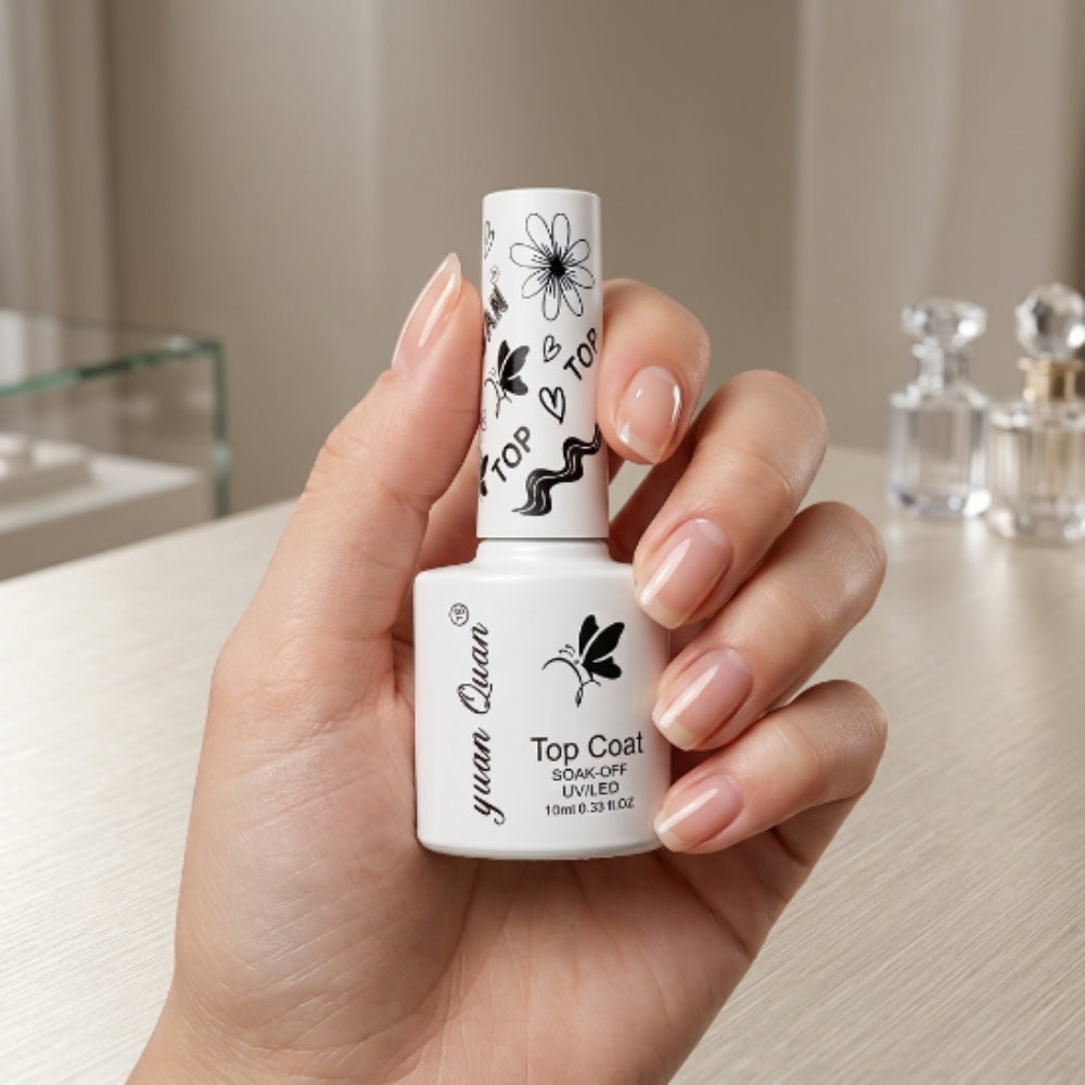 Top Coat Yuan Quan Soak-Off UV/LED 10 ml – Sellador para Esmalte Gel Profesional - Top Coat - Elegans Nails