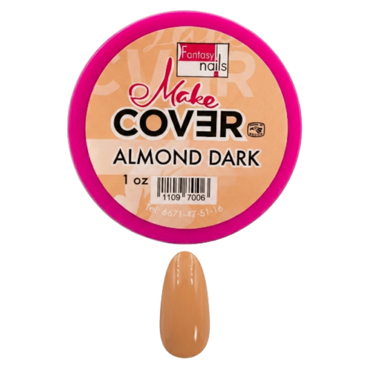 Acrílico Make Cover Almond Dark Fantasy Nails 1 oz para Uñas Tono Almond Nude Oscuro - Acrílico - Elegans Nails