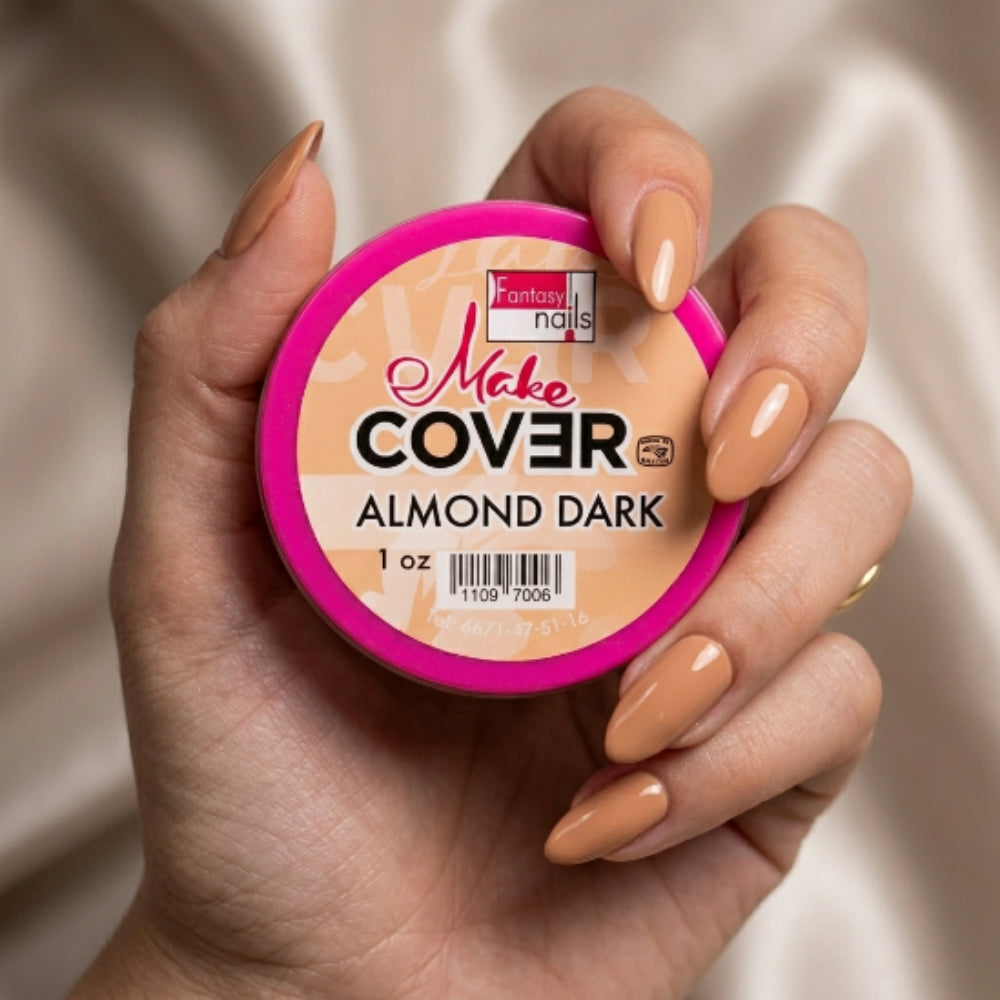 Acrílico Make Cover Almond Dark Fantasy Nails 1 oz para Uñas Tono Almond Nude Oscuro - Acrílico - Elegans Nails