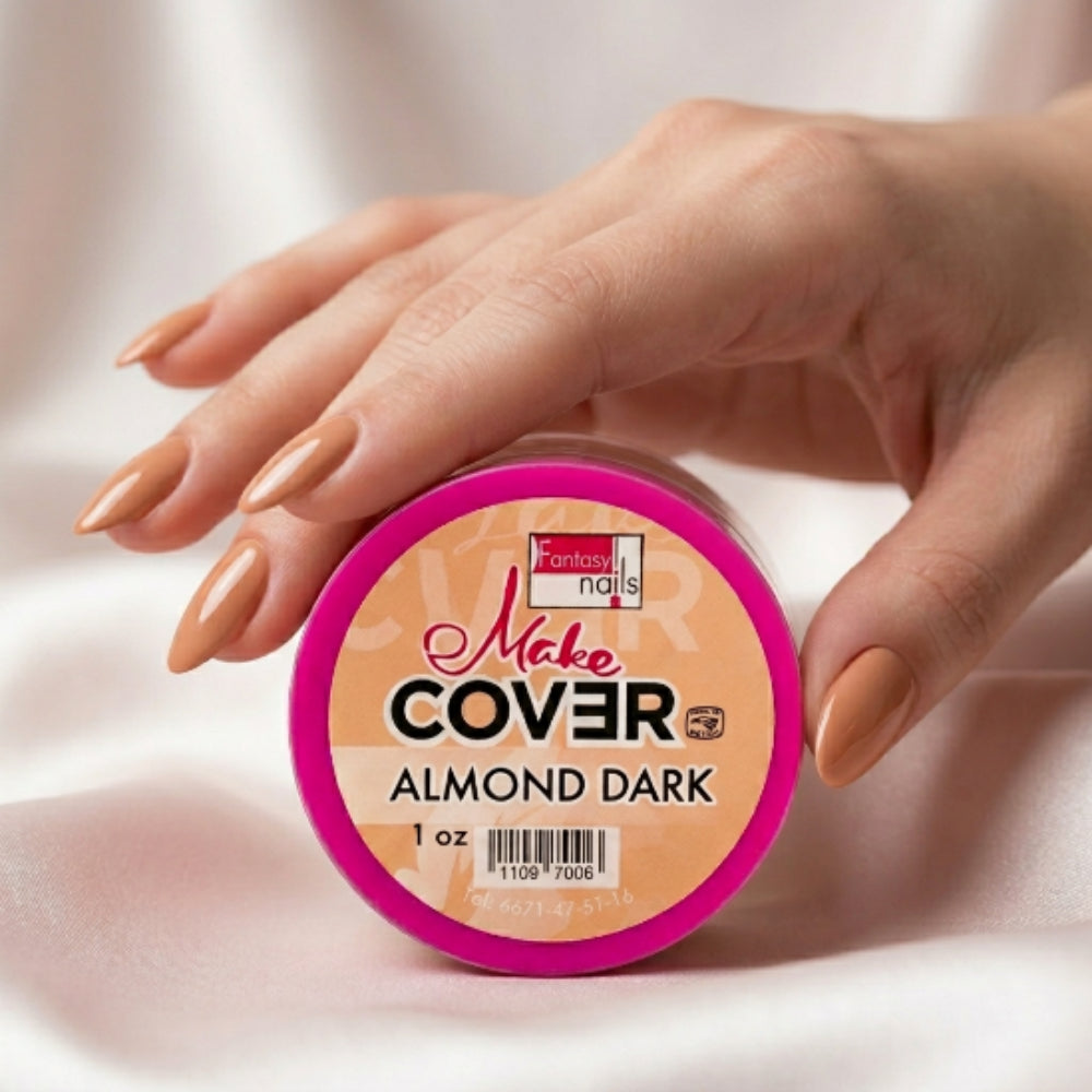 Acrílico Make Cover Almond Dark Fantasy Nails 1 oz para Uñas Tono Almond Nude Oscuro - Acrílico - Elegans Nails