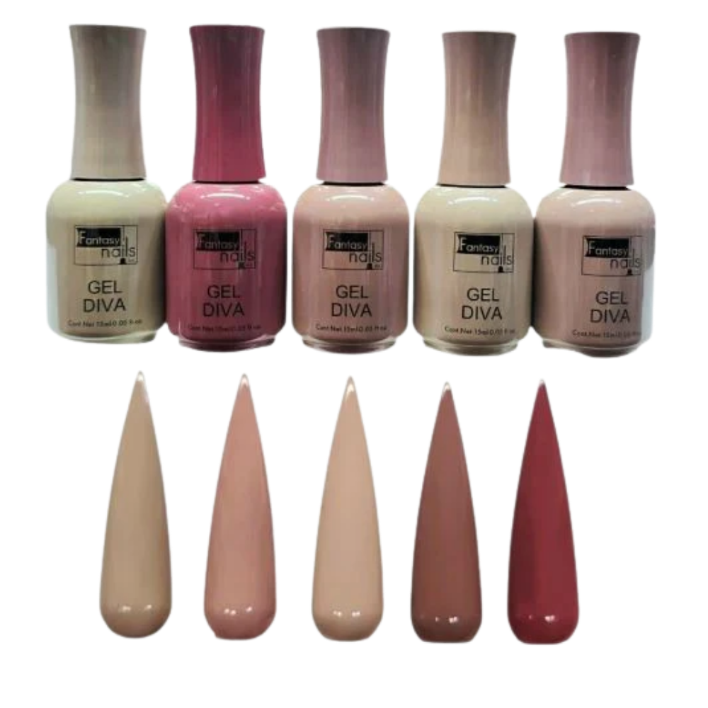 Gama Diva Fantasy Nails Gel de Color Semipermanente Colección Nude y Vino - Gamas - Elegans Nails